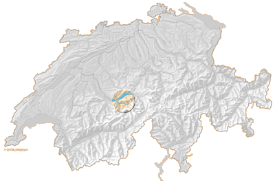 Switzerland Map showing Bernese Oberland