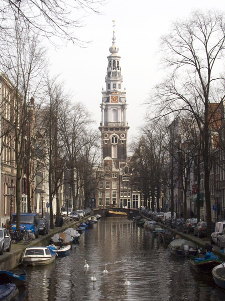 Amsterdam,Groenburgwal,Zuiderkirk,Church,Canal