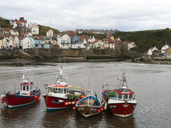 Houses,Boats,Staithes Harbour