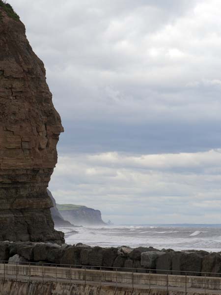 Cliffs,Sea,Wall,Staithes Harbour