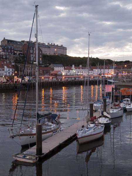 Whitby Harbour,Houses,Boats