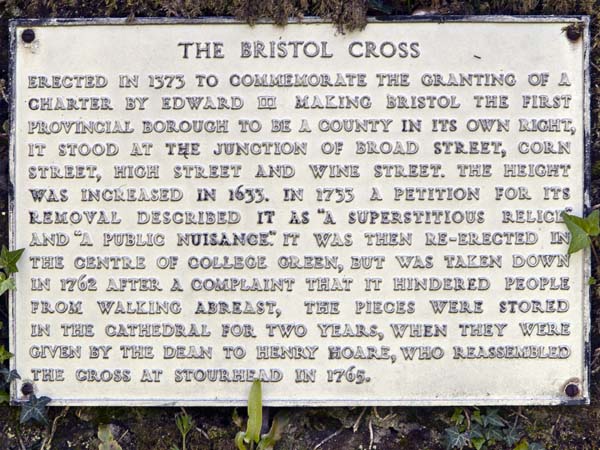 Plaque,Bristol Cross,Stourhead