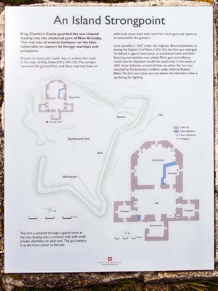 Plaque,King Charles Castle,Tresco,Edward VI