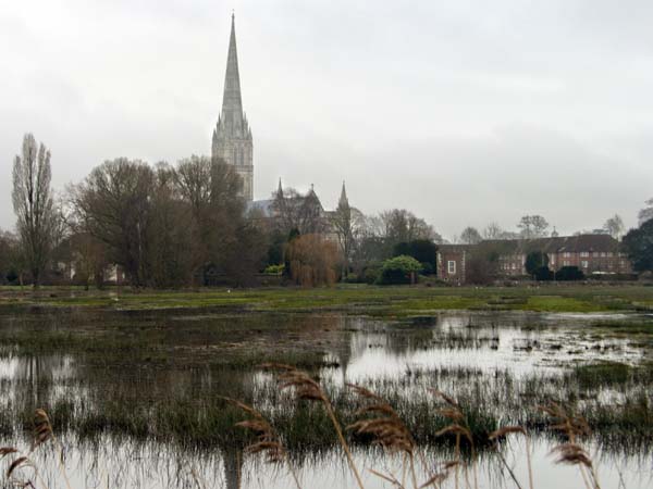 Salisbury Cathedral,Town Path,Floods,Water Meadows