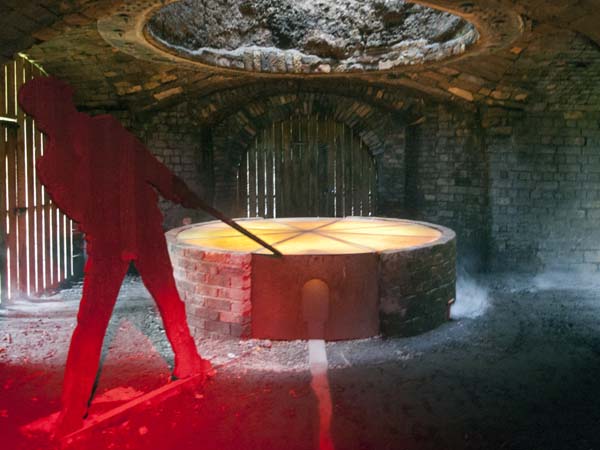 Tapping,Blast Furnace,Blaenavon Ironworks,Torfaen