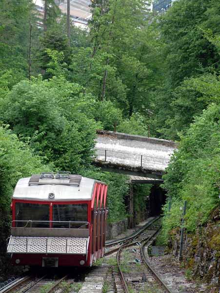 Funicular Railway,Harder Kulm,Decending Car