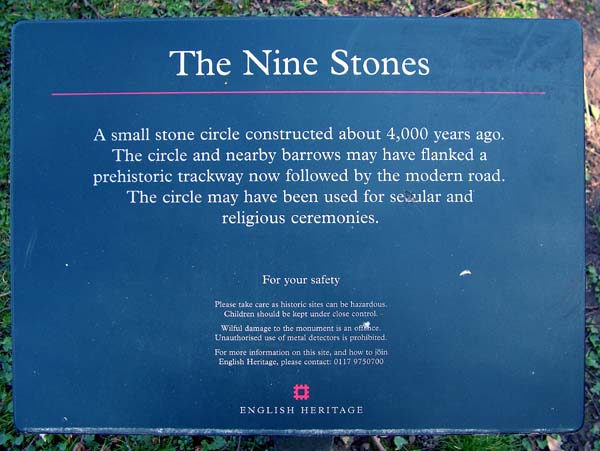 Winterbourne Abbas,Nine Stones,Plaque,Stone Circle,Antiquity