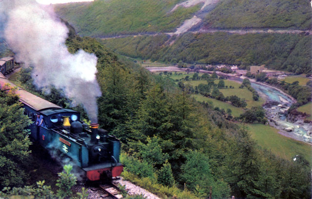 Vale of Rheidol Railway,Postcard,Photo Precision Limited,Devil's Bridge,British Rail Blue,Steam Engine